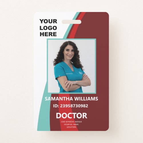 Custom Doctor ID Employee Name Badge