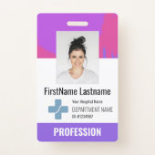 Custom Doctor, Nurse, Health Aide Photo ID Badge (Front)