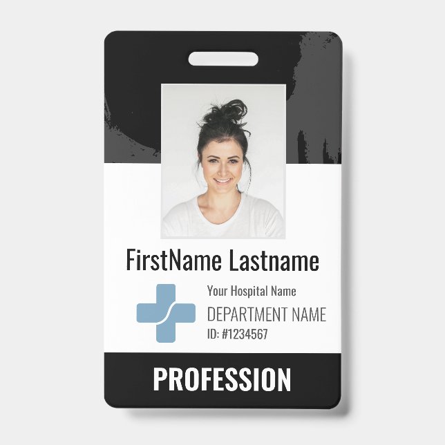Custom Doctor, Nurse, Health Aide Photo ID Badge (Front)