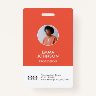 Custom Doctor Nurse Medical Health Aide Photo ID Badge