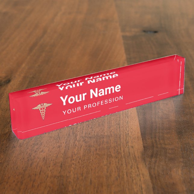 Custom Doctor Nurse Professional Graduate Gift Desk Name Plate (Side)