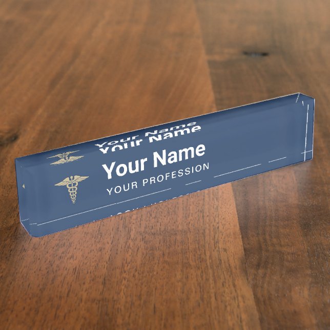 Custom Doctor Nurse Professional Graduate Gift Desk Name Plate (Side)