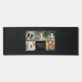 Custom Dog 5 Photo Pet Lover Gift Bar Mat