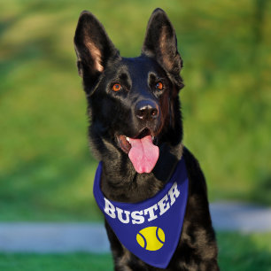 Custom dog bandana collar with tennis ball logo