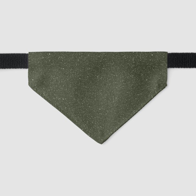 Custom Dog Bandana – Moss Green Noise Texture Pet Bandana Collar (Front)