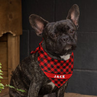Custom Dog Bandana With Buffalo Lumberjack Checks