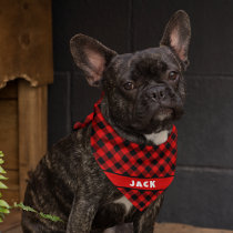 Custom Dog Bandana With Buffalo Lumberjack Checks