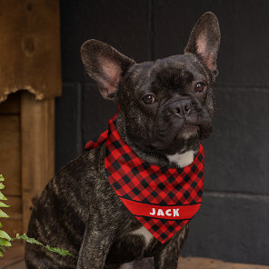 Custom Dog Bandana With Buffalo Lumberjack Checks