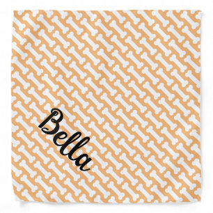 Custom dog bandana with pet name and bone pattern