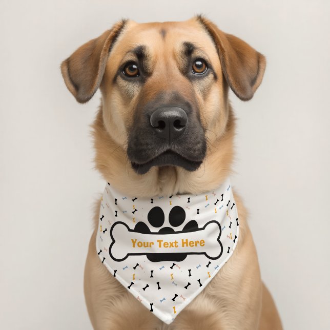 Custom Dog Bandanas with Text or Name Design Pet Bandana Collar (Dog 2)