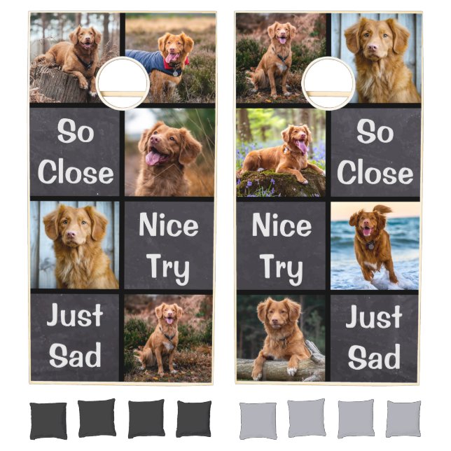 Custom Dog Bean Bag Toss Game - Dog Photo Funny (Set)