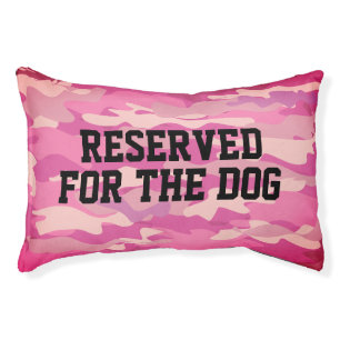 Custom dog bed with pink army camo camouflage