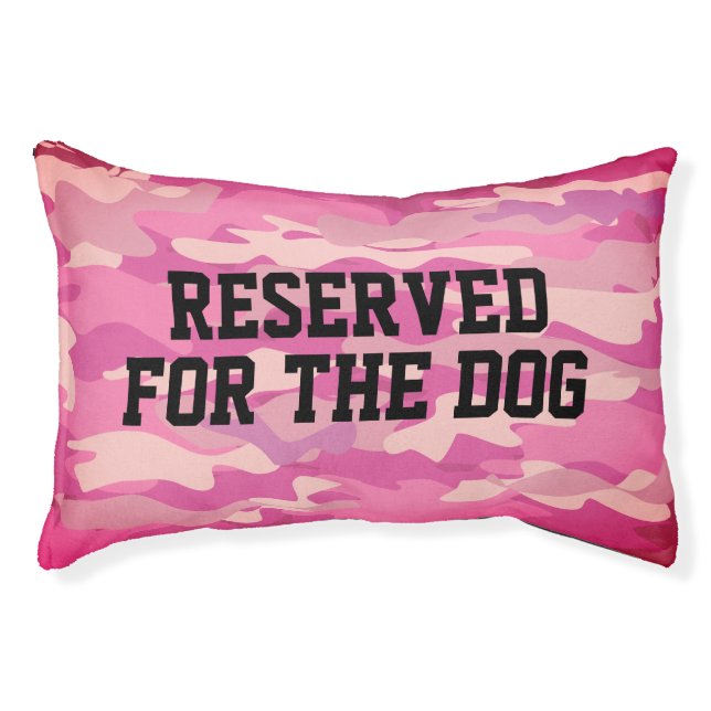 Custom dog bed with pink army camo camouflage (Front)