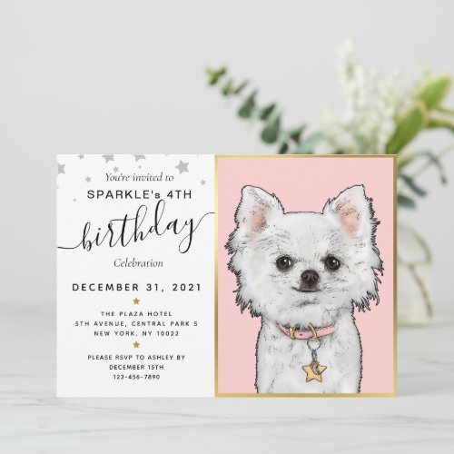 Custom Dog Birthday Photo Text  Pet Star Invitation
