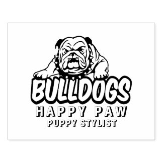 Custom Dog Bulldog  Portrait Stamp,happy paw Rubber Stamp