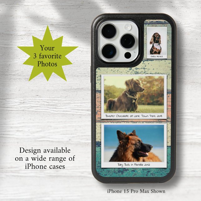 Custom Dog Cat Pet Photo Collage iPhone 15 Pro Max Case (Creator Uploaded)