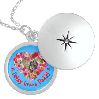 Custom Dog, Cat, Pet Photo Father's Day Rose Heart Locket Necklace