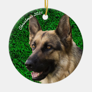 Custom Dog Cat Pet Photo Upload Image Christmas Ceramic Ornament