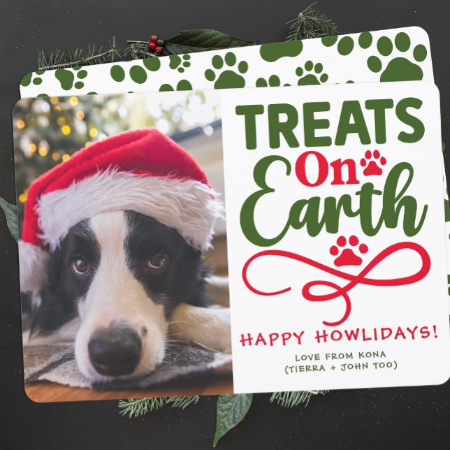 Custom Dog Christmas Photo Personalized Picture Holiday Card (Creator Uploaded)