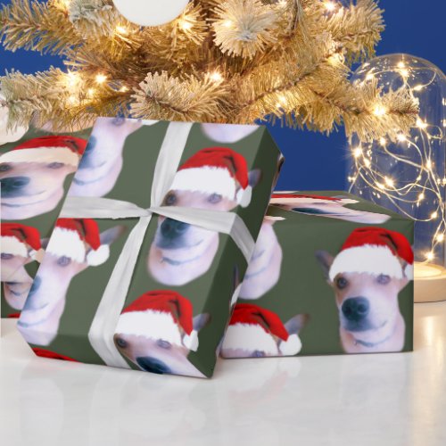 Custom Dog Christmas Photo Wrapping Paper
