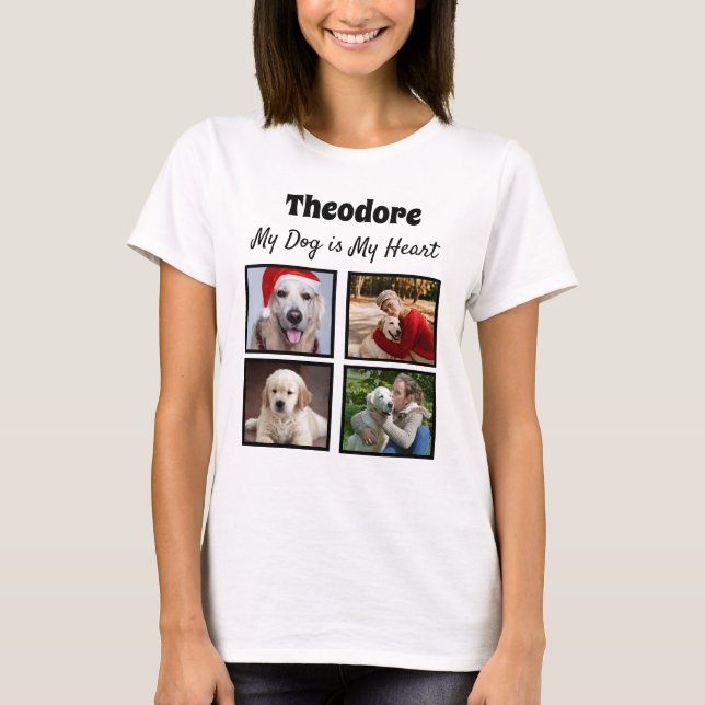 Custom dog collage - with four photos T-Shirt (Front)