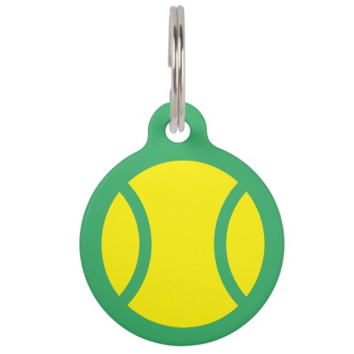 Custom dog collar tag with yellow tennis ball logo