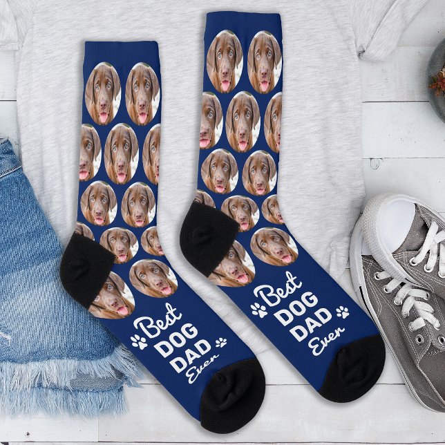 Custom DOG DAD Personalized Cute Novelty Pet Photo Socks (Creator Uploaded)