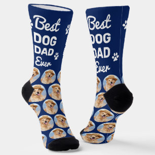 Custom DOG DAD Personalized Fun Pattern Pet Photo Socks