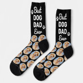 Custom DOG DAD Personalized Pattern Pet Photo Crew Socks (Left)