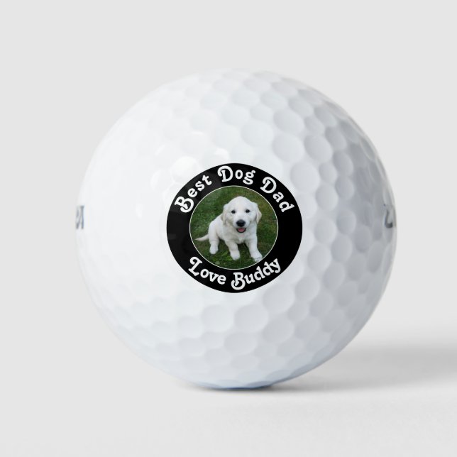 Custom Dog Dad Photo Fathers Day  Golf Balls (Front)