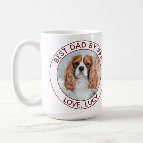 Custom Dog Dad Red White Photo Coffee Mug