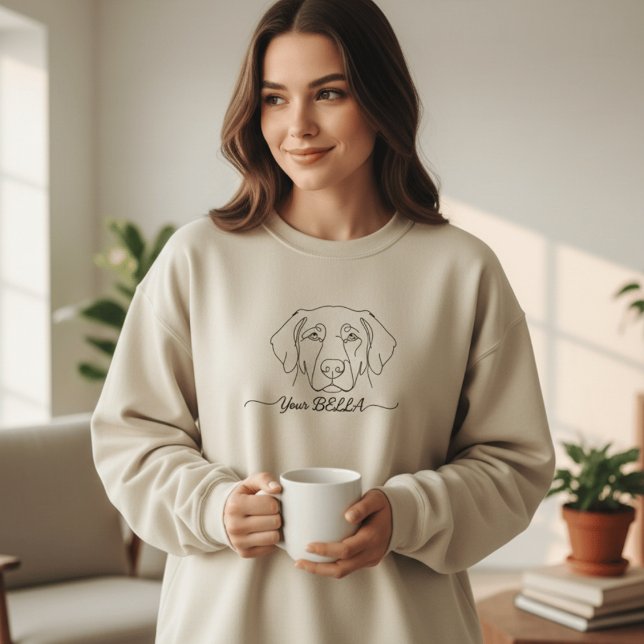 Custom Dog Ear Line Art Sweatshirt | Personalized  (Creator Uploaded)