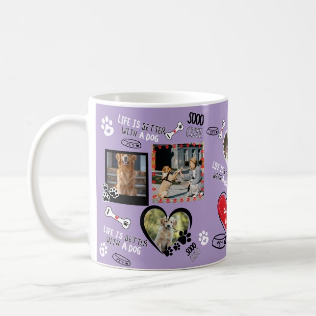 Custom Dog Face Mug, Personalized Dog Photo Coffee Mug (Left)