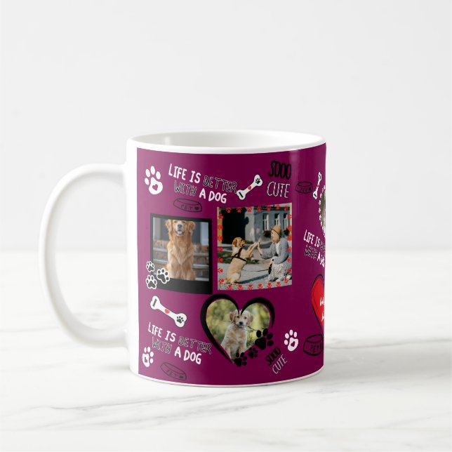 Custom Dog Face Mug, Personalized Dog Photo Coffee Mug (Left)