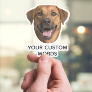Custom Dog Face with Personalized Photo & Text Sticker