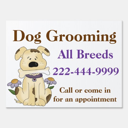 Custom Dog Groomer Yard Sign