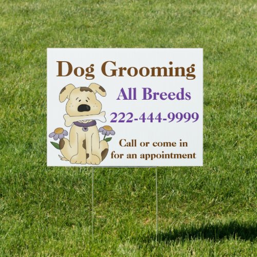 Custom Dog Groomer Yard Sign