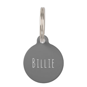 Custom Dog ID Tag Dog Name Dog Collar Tag Gray