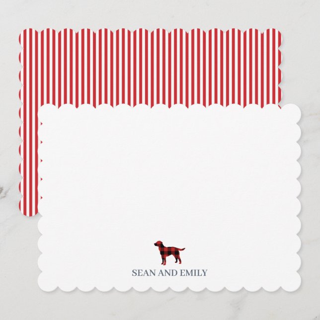 Custom Dog Labrador Stripe Logo Stationary Thank You Card (Front/Back)