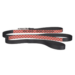 Custom dog leash with cute red strawberry pattern