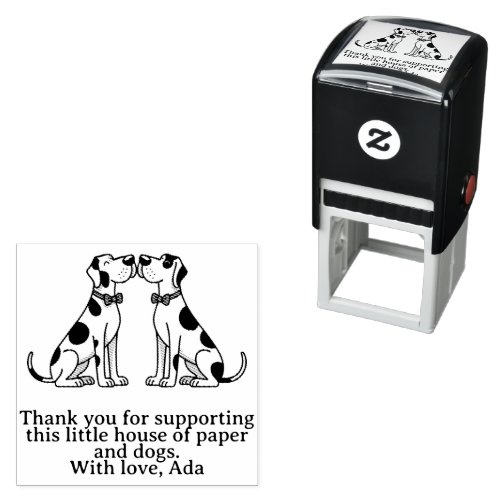 Custom dog lover wedding self-inking stamp