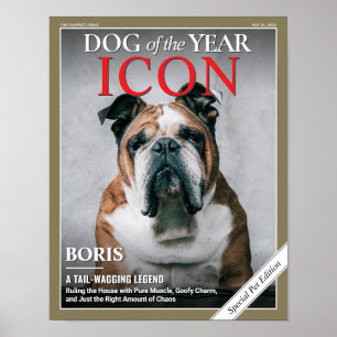 Custom Dog Magazine Cover Template Pet Portrait Poster