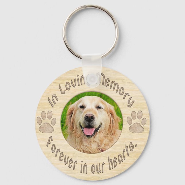 Custom Dog Memorial Add Photo Keychain (Front)