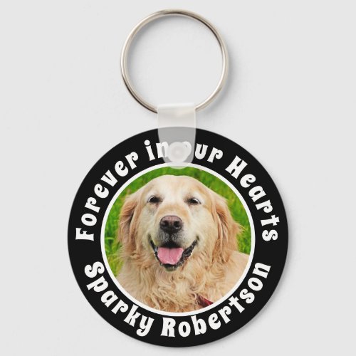 Custom Dog Memorial Black and White Keychain