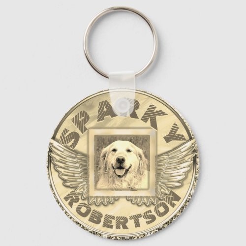 Custom Dog Memorial Gold Keychain