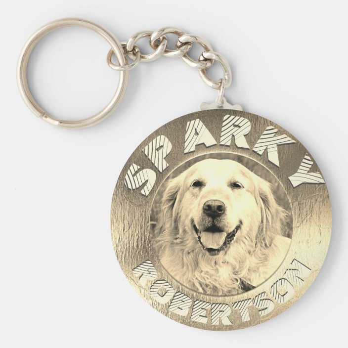 Custom Dog Memorial Gold Keychain