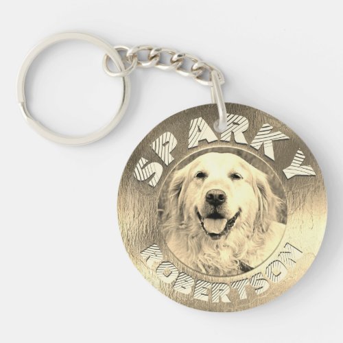 Custom Dog Memorial Gold Keychain