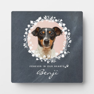 Custom Dog Memorial Pet Loss Keepsake Photo Wreath Plaque