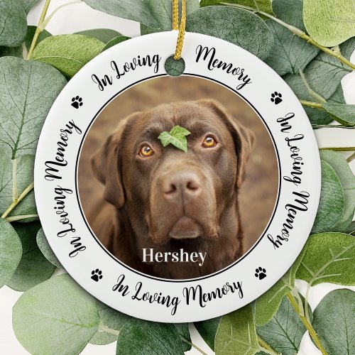 Custom Dog Memorial Pet Loss Sympathy 2 Photo   Ceramic Ornament