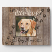 Custom Dog Memorial Rustic Wood Look Plaque (Front)